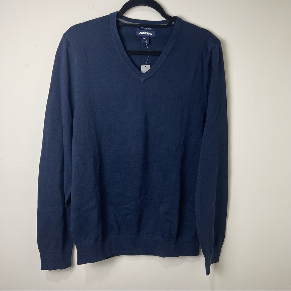Lands’ End | Supima Cotton V-neck Sweater Men's Medium Tall